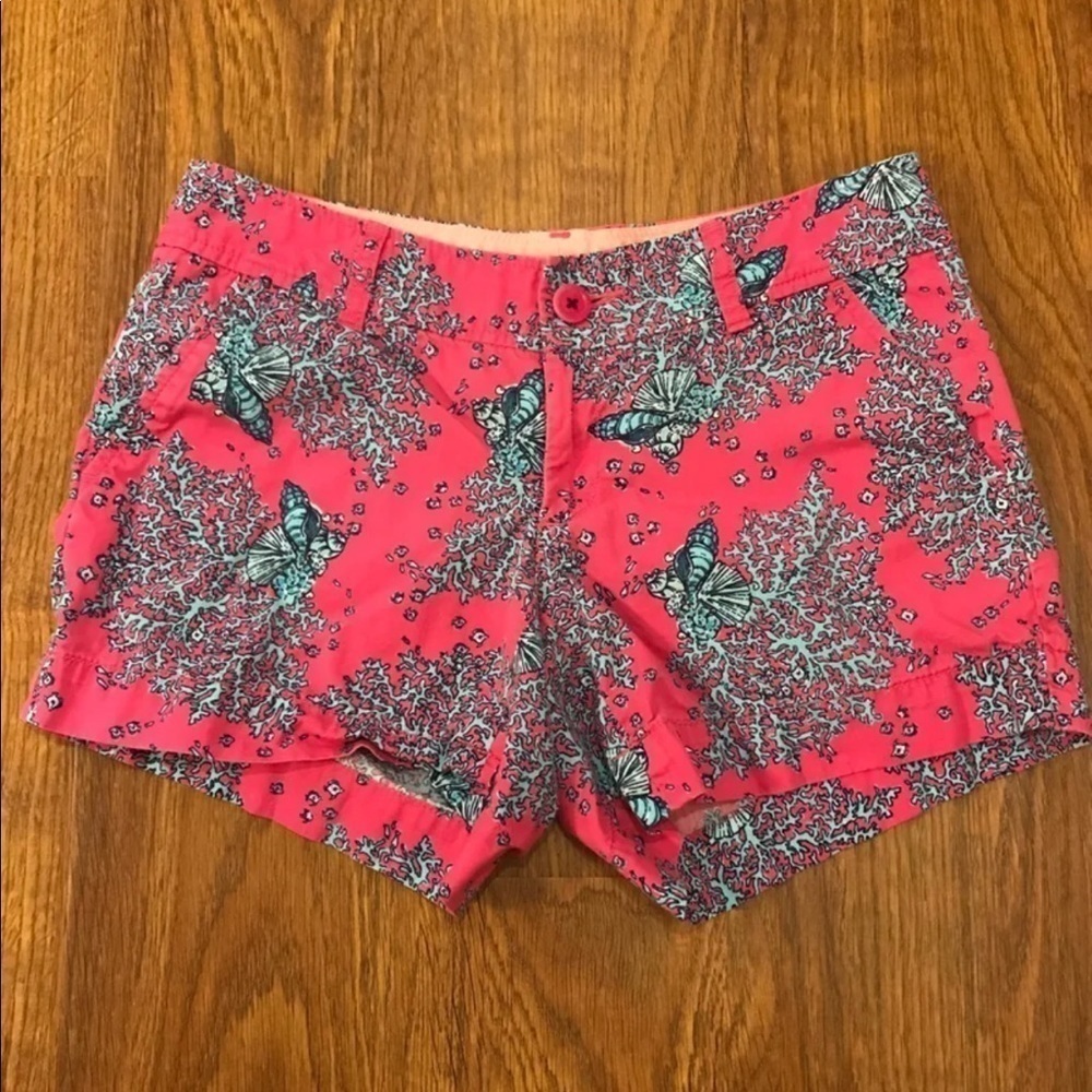 Lilly Pulitzer coral shorts